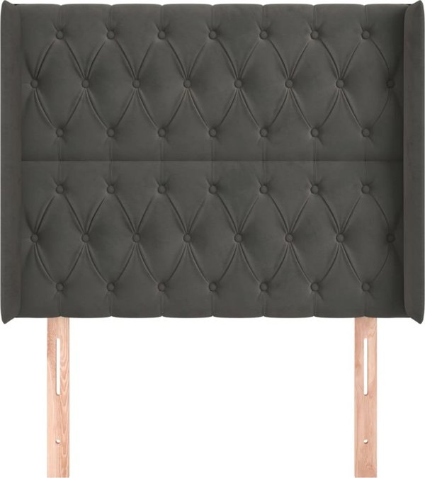 vidaXL Zaglok uszak, ciemnoszary, 103x16x118/128 cm, aksamit
