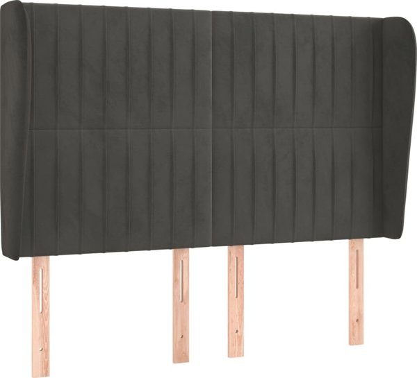 vidaXL Zaglowek uszak ciemnoszary 147x23x118/128 cm aksamit