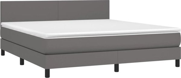 vidaXL Γκρι κρεβάτι continental με στρώμα από οικοδερμα 160x200 cm