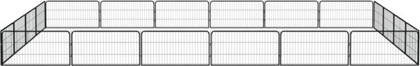 vidaXL Kojec dla psa, 20 panele, czarny, 100x50 cm, stal