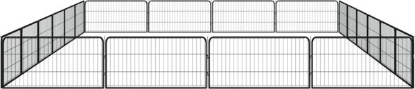 vidaXL Kojec dla psa, 20 panele, czarny, 100x50 cm, stal