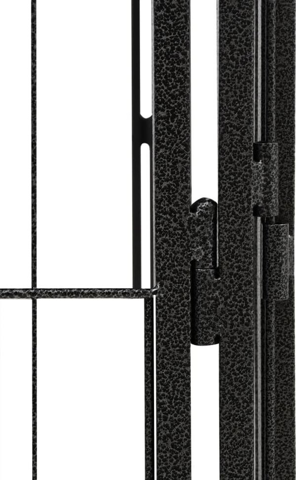 vidaXL Kojec dla psa, 20 panele, czarny, 100x50 cm, stal