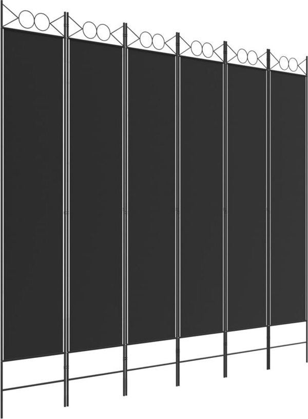 vidaXL vidaXL Parawan 6-panelowy, czarny, 240x220 cm, tkanina