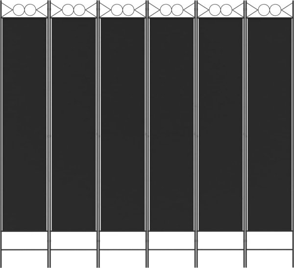 vidaXL vidaXL Parawan 6-panelowy, czarny, 240x220 cm, tkanina