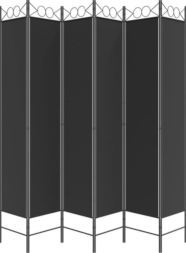 vidaXL vidaXL Parawan 6-panelowy, czarny, 240x220 cm, tkanina