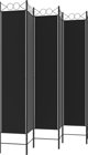 vidaXL vidaXL Parawan 6-panelowy, czarny, 240x220 cm, tkanina