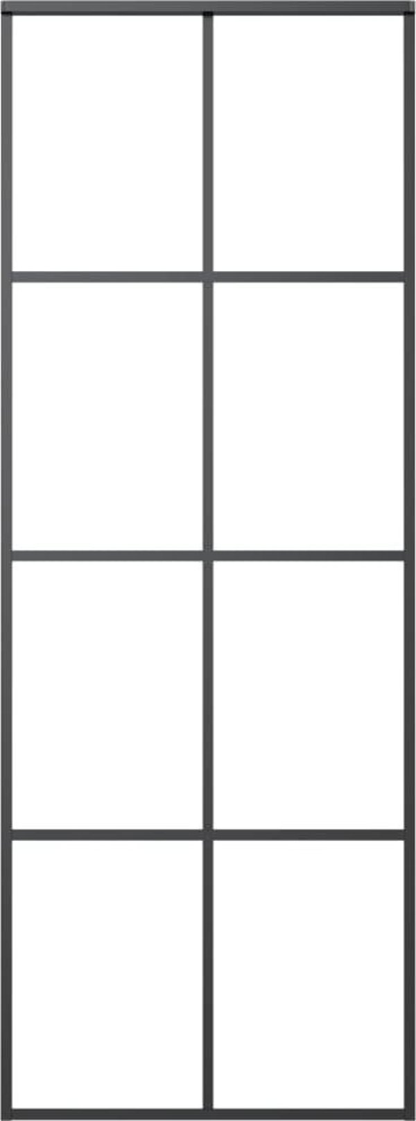 vidaXL Συρόμενες πόρτες με εξαρτήματα από γυαλί ESG και αλουμίνιο, 76x205 cm