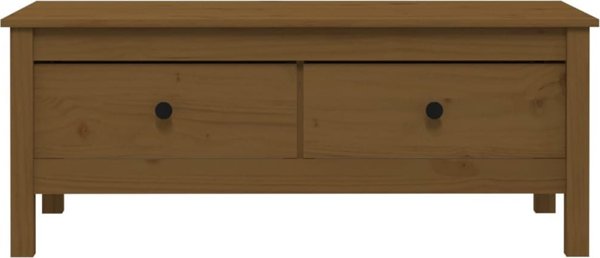 vidaXL Τραπεζάκι καφέ, μελί καφέ, 100x50x40 cm, από μασίφ πεύκο