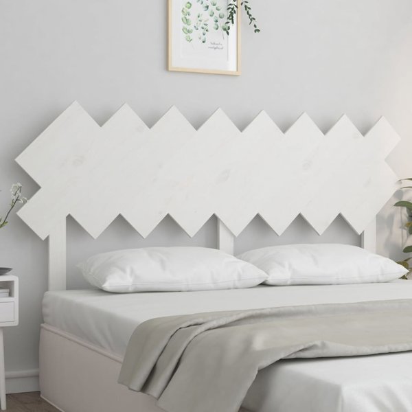 vidaXL Κεφαλάρι κρεβατιού λευκό 159,5x3x80,5 εκ, οξιά πεύκου
