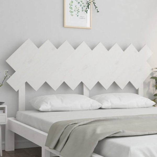 vidaXL Κεφαλάρι κρεβατιού λευκό 159,5x3x80,5 εκ, οξιά πεύκου