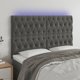 Κεφαλάρι κρεβατιού LED vidaXL, 160x7x118/128 cm, βελούδο, σκούρο γκρι