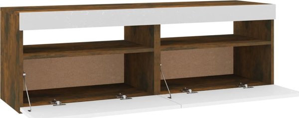 vidaXL Ντουλάπια για Τηλεόραση με LED, 2 τεμάχια, Καπνιστή Δρυς, 60x35x40 cm