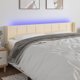 vidaXL Επικεφαλή κρεβατιού με LED, κρεμ, 163x16x78/88 cm, ύφασμα