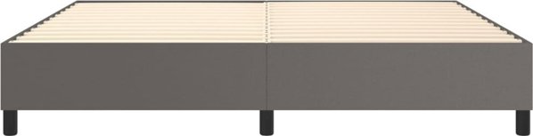vidaXL Κρεβάτι κοντινεντάλ, γκρι, 200x200 εκ., με επένδυση από συνθετικό δέρμα