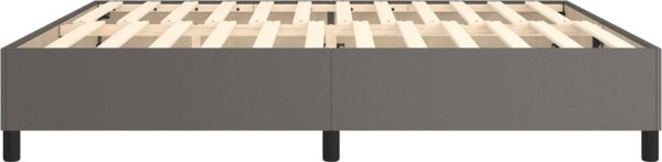 vidaXL Κρεβάτι κοντινεντάλ, γκρι, 200x200 εκ., με επένδυση από συνθετικό δέρμα