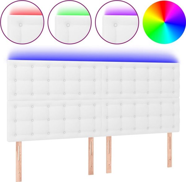 vidaXL Zaglowek do lozka, bialy, 180x5x118/128 cm, sztuczna skora
