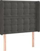 vidaXL Zaglowek do lozka z LED, skourogrizo, 93x16x118/128 cm, aksamit
