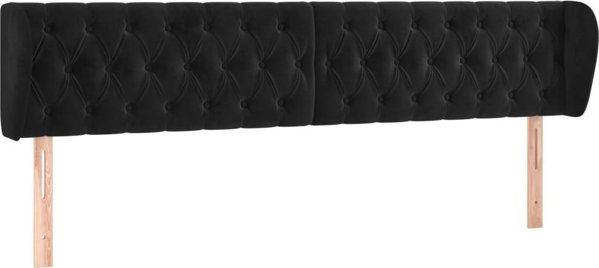 vidaXL Κεφαλάρι τύπου uszak, μαύρο, 183x23x78/88 εκ, βελούδινο