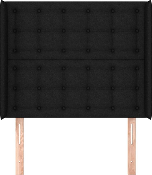 vidaXL Μαξιλάρι κεφαλής uszak, μαύρο, 103x16x118/128 cm, ύφασμα