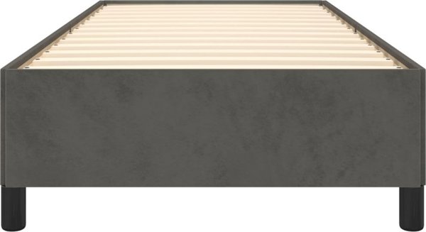 vidaXL Rama κρεβατιού σκούρο γκρι 90x190 εκ., επενδυμένη με ύφασμα