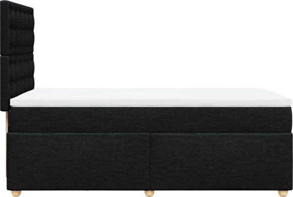 VidaXL Κρεβάτι Continental με Στρώμα, Μαύρο Ύφασμα, 90x190 εκ