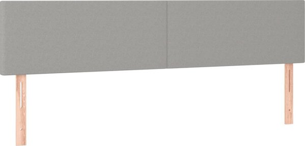 vidaXL Zaglowek do lozka z LED, jasnoszary, 180x5x78/88 cm, tkanina