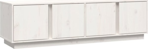 vidaXL Έπιπλο τηλεόρασης, λευκό, 140x40x40 cm, μασίφ ξύλο πεύκου