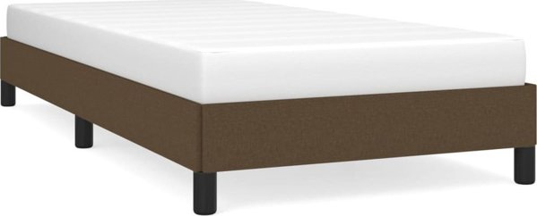 vidaXL Rama lozka σκουρο καφε 90x190 cm obita tkanina