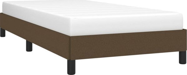vidaXL Rama lozka σκουρο καφε 90x190 cm obita tkanina