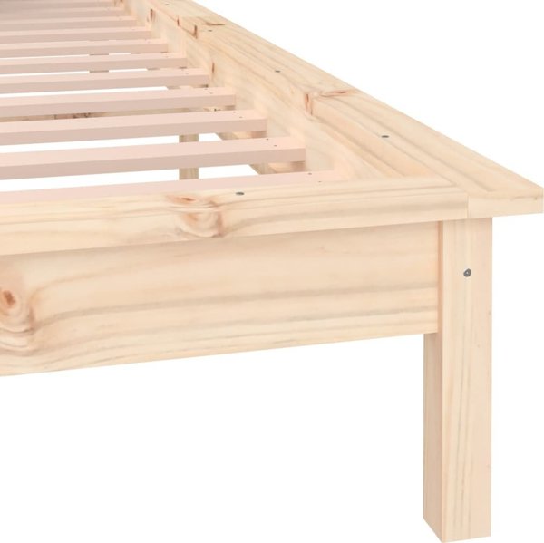 vidaXL Κορυφαίο κά Frame κρεβατιού με LED, 200x200 cm, μασίφ ξύλο