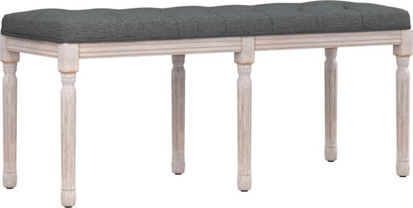 vidaXL πάγκος, σκούρο γκρι, 110x40x49 εκ, επενδεδυμένος με ύφασμα