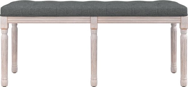 vidaXL πάγκος, σκούρο γκρι, 110x40x49 εκ, επενδεδυμένος με ύφασμα