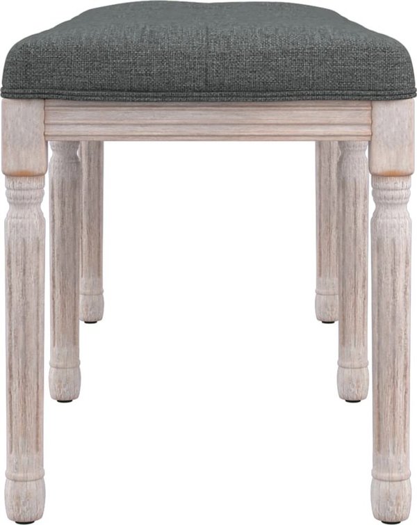 vidaXL πάγκος, σκούρο γκρι, 110x40x49 εκ, επενδεδυμένος με ύφασμα