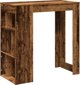 vidaXL Stolik barowy z przegrodami, stare drewno, 102x50x103,5 cm