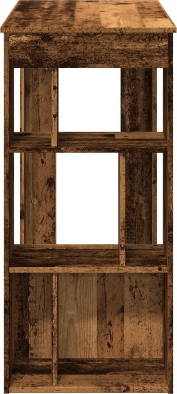 vidaXL Stolik barowy z przegrodami, stare drewno, 102x50x103,5 cm