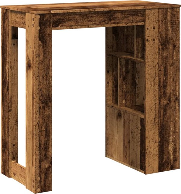 vidaXL Stolik barowy z przegrodami, stare drewno, 102x50x103,5 cm