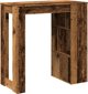 vidaXL Stolik barowy z przegrodami, stare drewno, 102x50x103,5 cm