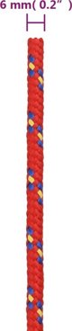 vidaXL Ιστιοπλοϊκό σχοινί, κόκκινο, 6 mm, 25 m, πολυπροπυλένιο