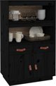 vidaXL vidaXL Kredens, czarny, 67x40x108,5 cm, lite drewno sosnowe