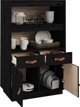 vidaXL vidaXL Kredens, czarny, 67x40x108,5 cm, lite drewno sosnowe