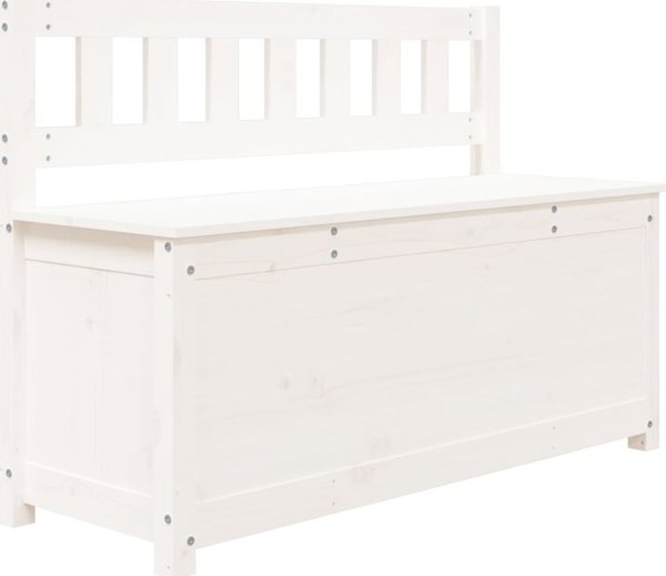 vidaXL Πάγκος λευκός 110x41x76,5 cm από συμπαγές πεύκο