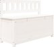 vidaXL Πάγκος λευκός 110x41x76,5 cm από συμπαγές πεύκο