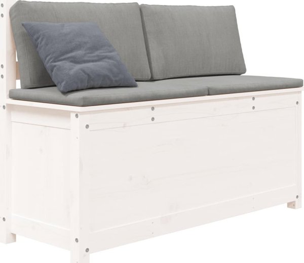 vidaXL Πάγκος λευκός 110x41x76,5 cm από συμπαγές πεύκο