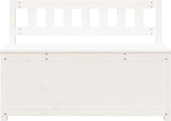 vidaXL Πάγκος λευκός 110x41x76,5 cm από συμπαγές πεύκο