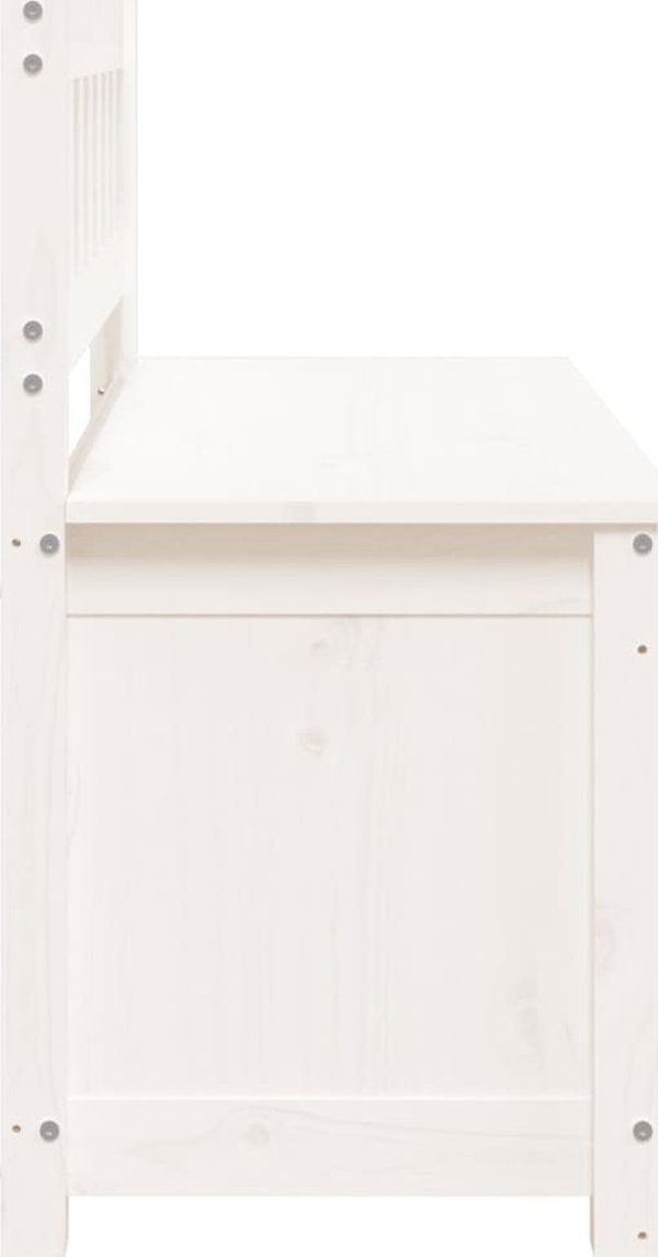 vidaXL Πάγκος λευκός 110x41x76,5 cm από συμπαγές πεύκο