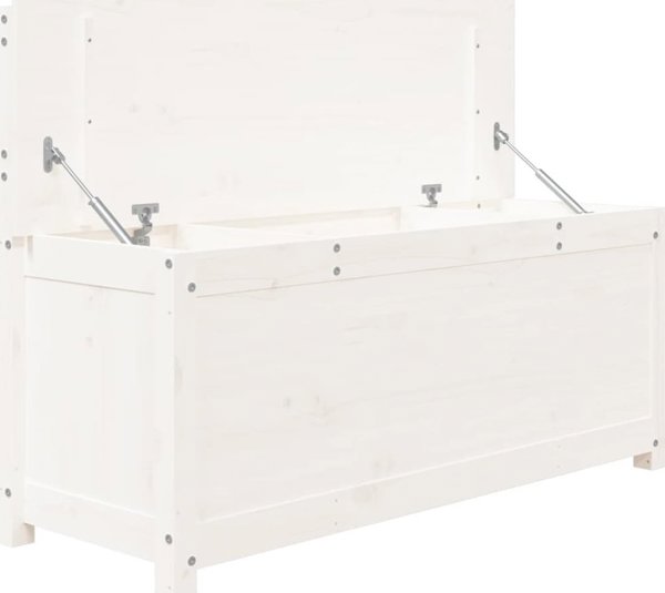 vidaXL Πάγκος λευκός 110x41x76,5 cm από συμπαγές πεύκο