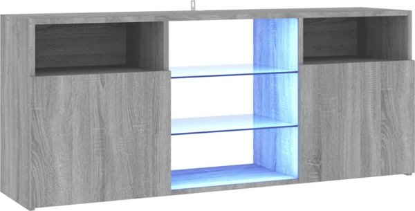 vidaXL Ντουλάπι TV με LED φωτισμό, γκρι Sonoma Δρυς, 120x30x50 cm