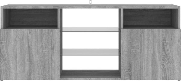 vidaXL Ντουλάπι TV με LED φωτισμό, γκρι Sonoma Δρυς, 120x30x50 cm