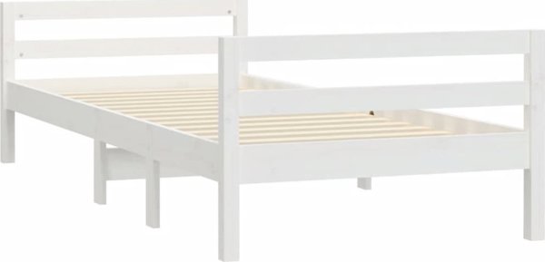vidaXL Κρεβατοκάμαρα με Πλαίσιο, λευκό, 75x190 εκ., από μασίφ πεύκο