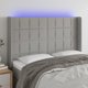 vidaXL Zaglozek giatou me LED, asprogkri, 147x16x118/128 cm, yfasma